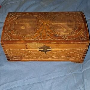 Vintage Wooden Carved Box